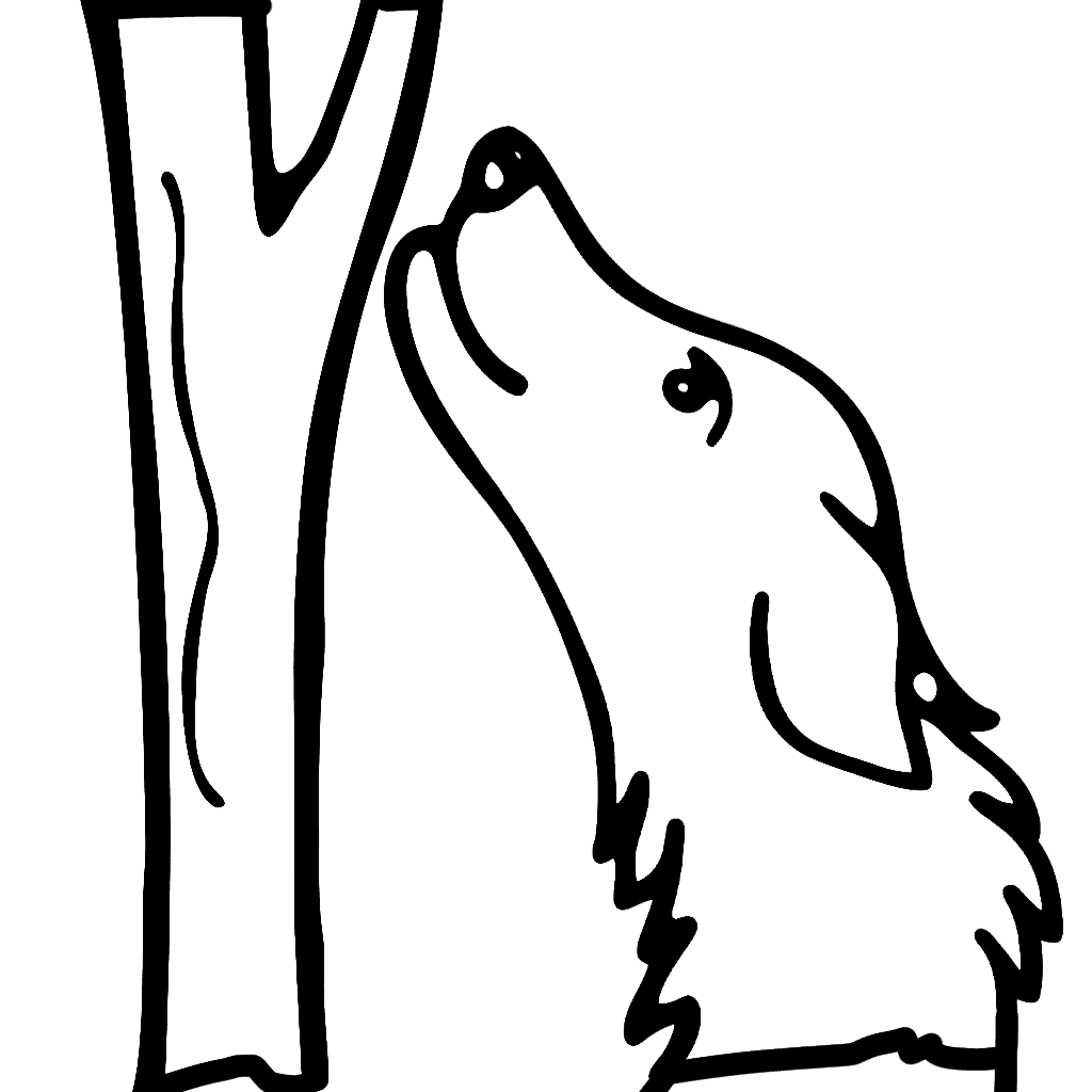 dog sniffing tree